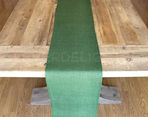 CleverDelights 12" Green Burlap Roll - Finished Edges - 5 Yards - Jute Burlap Fabric