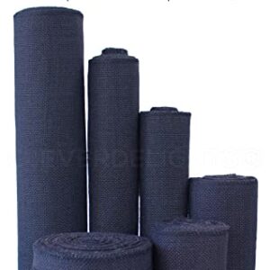 CleverDelights 6" Navy Burlap Roll - Finished Edges - 10 Yards - Jute Burlap Fabric