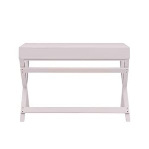 Linon Light Pink Rose Gold Hardware Jaycee X Base Writing Desk