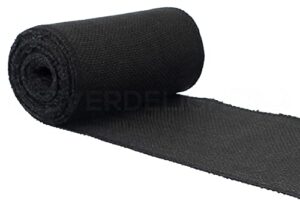 cleverdelights 6" black burlap roll - finished edges - 10 yards - jute burlap fabric