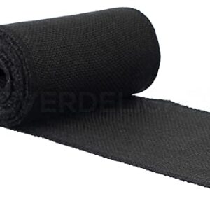 CleverDelights 6" Black Burlap Roll - Finished Edges - 10 Yards - Jute Burlap Fabric