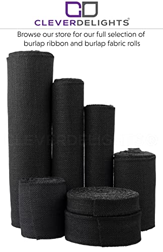 CleverDelights 6" Black Burlap Roll - Finished Edges - 10 Yards - Jute Burlap Fabric