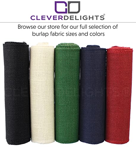 CleverDelights 9" Black Burlap Roll - Finished Edges - 5 Yards - Jute Burlap Fabric