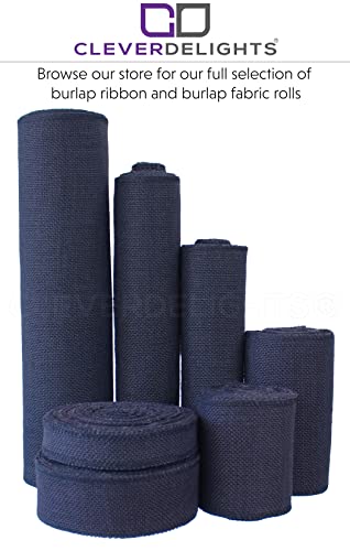 CleverDelights 12" Navy Burlap Roll - Finished Edges - 5 Yards - Jute Burlap Fabric