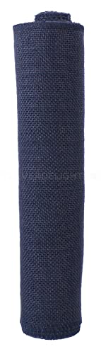 CleverDelights 12" Navy Burlap Roll - Finished Edges - 5 Yards - Jute Burlap Fabric