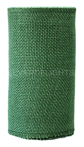 CleverDelights 6" Green Burlap Roll - Finished Edges - 10 Yards - Jute Burlap Fabric