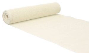 cleverdelights 12" ivory burlap roll - finished edges - 5 yards - jute burlap fabric
