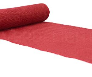 CleverDelights 9" Red Burlap Roll - Finished Edges - 5 Yards - Jute Burlap Fabric