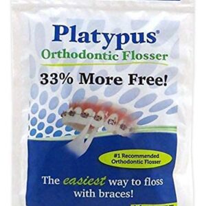 Platypus Orthodontic Flossers for Braces | Ortho Picks for Adults & Kids | Fits Under Arch Wire | Non-Damaging | Encourage Flossing Habits | Floss Teeth in Under Two Minutes (40 Count (Pack of 2))