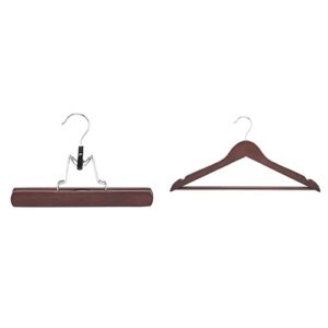amazon basics wooden pants hangers - cherry, 20-pack & amazon basics wood suit clothes hangers - cherry, 20-pack