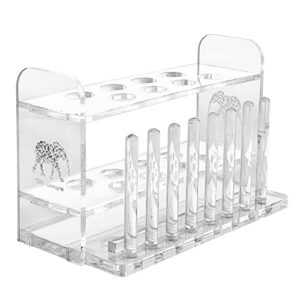 aquarium test tube holder, hand-made rack, with 8 holes and 8 drying poles, customised for use with aquarium test tubes including api test tubes, by tililly concepts