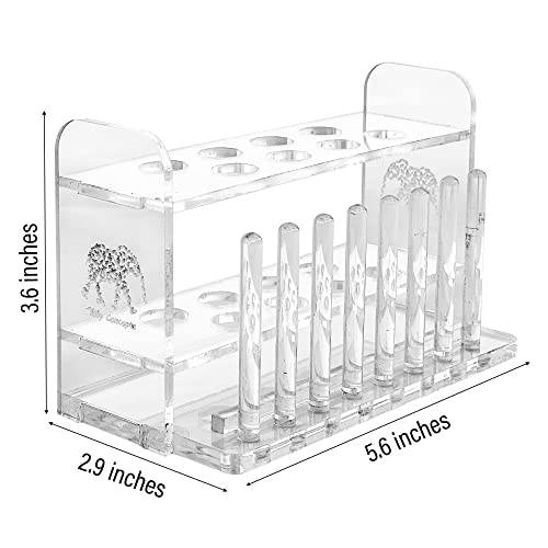 Aquarium Test Tube Holder, Hand-Made Rack, with 8 Holes and 8 Drying Poles, customised for use with Aquarium Test Tubes Including API Test Tubes, by Tililly Concepts