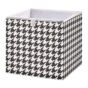 cube storage bins 11 x 11 houndstooth black storage cubes for shelf closet collapsible cubby organizer basket