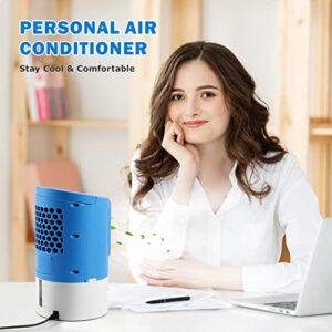 IMIKEYA Personal Air Conditioner: 3 in 1 Portable Air Conditioner Fan, Evaporative AC Mini Air Conditioner Humidifier With 3 Speeds Air Cooler Desk Misting Cooling Fan for Room Office Home 7 LED Light