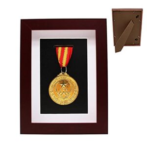 solid wood medal display box photo frame-marathon medal display framemilitary medal display cabinet-marathon medal storage boxfits all sports winners, military medal badge medal 8.2*6.2 inch