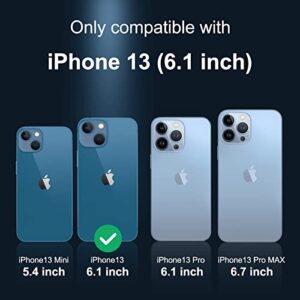 MOLOPPO 4 in 1 Designed for iPhone 13 Case Crystal Clear, [Not-Yellowing] with Tempered Glass Screen Protector + Camera Lens Protector, [Military-Grade Drop Tested] Shockproof Slim Cover 6.1 inch