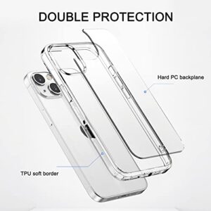 MOLOPPO 4 in 1 Designed for iPhone 13 Case Crystal Clear, [Not-Yellowing] with Tempered Glass Screen Protector + Camera Lens Protector, [Military-Grade Drop Tested] Shockproof Slim Cover 6.1 inch