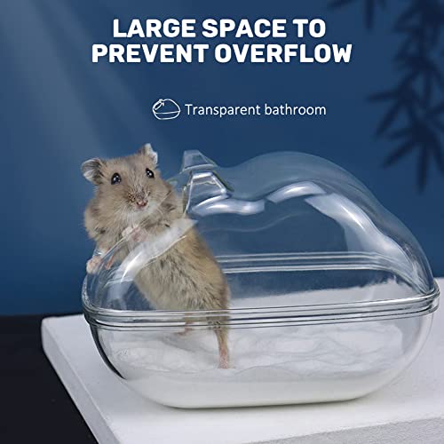 NAWTOR Hamster Sand Bath Transparent Hamster Bath Scoop Large Set Cage Accessories, Hamster Cagefor Hamsters Mice Lemming Gerbils or Other Small Pets