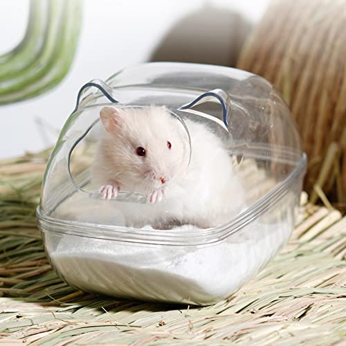 NAWTOR Hamster Sand Bath Transparent Hamster Bath Scoop Large Set Cage Accessories, Hamster Cagefor Hamsters Mice Lemming Gerbils or Other Small Pets