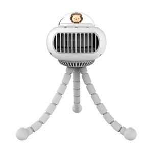 AIMHON Stroller Fan, 130° Oscillating Bladeless Clip On Fan with 4 Speeds, 4 Modes,,3600mAh Rechargeable Portable Fan, Flexible Tripod for Multi-scene Use (White)