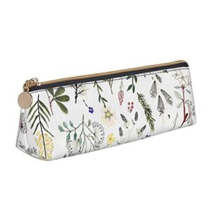 watercolor floral pencil case pen pouch simple carrying box for women adult with smooth zipper funny durable lightweight for office organizer storage bag