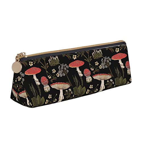 QICENIT mushroom Flower Pencil Case Women Pen Pouch Simple Carrying Box for Adult With Smooth Zipper Durable Lightweight for Office Organizer Storage Bag