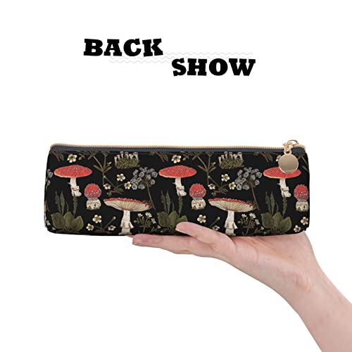 QICENIT mushroom Flower Pencil Case Women Pen Pouch Simple Carrying Box for Adult With Smooth Zipper Durable Lightweight for Office Organizer Storage Bag