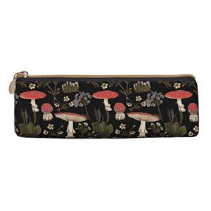 QICENIT mushroom Flower Pencil Case Women Pen Pouch Simple Carrying Box for Adult With Smooth Zipper Durable Lightweight for Office Organizer Storage Bag