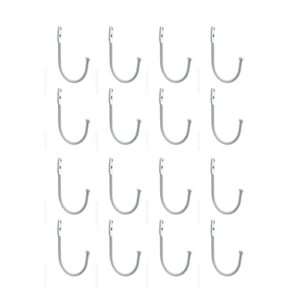 kumgrot 16pcs decorative wall mounted j hooks vintage classic iron hook for hnaging towel coats bags cloths hat white 3.1×2×1.6in