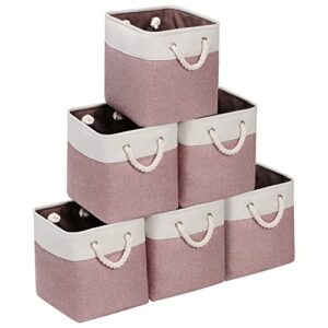 syeeiex set of 6 for storage cubes, storage bin cubes for clothes storage , 10.5'' x 10.5'' x 11'' cube storage bins with rope handles, home, nursery home,