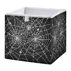 domiking halloween web storage bins for closet shelves bedroom foldable fabric storage basket with sturdy handle closet baskets cubes 11 inch