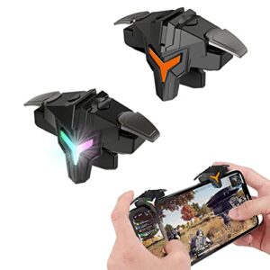 woohot mobile gaming trigger, physically mapped game trigger, mobile game accessories smartphone game controller gamepad, alloy button zero latency, for pubg/fortnite/cod/new state(1 pair)