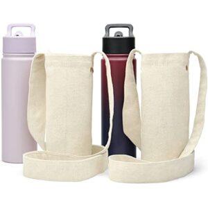 Kitchen Science Eco-Friendly Water Bottle Carrier (Set of 2) | Water Bottle Holder with Strap | Fits 24 oz. & 32 oz. Bottles | Pair of Water Bottle Sling with Shoulder Strap