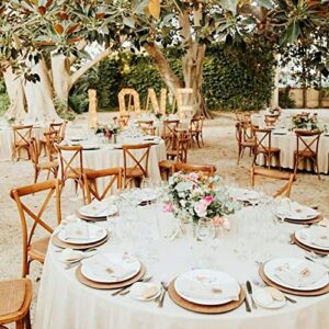 MTREO 5 Pack Round Tablecloth 90 Inch Polyester Round Table Cloths White Wrinkle Resistant Washable Polyester Table Cloth Decorative Fabric Table Cover for Wedding Party Restaurant Buffet Table