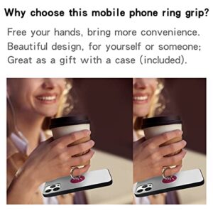 Cavdycidy Cell Phone Ring Holder, Sparkle Ring Holder 360°Rotation Finger Ring Stand,Glitter Cell Phone Kickstand Grip Compatible with Most of Phones, Tablet and Case(1Silver+1Blue+1RoseRed)