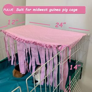 Guinea Pig Cage Decorations for Midwest , FULUE Pink Cage Corner Fleece Hideout for Midwest Guinea Pig Habitat Cage Accessories