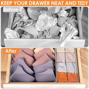 6 Pack Sock Underwear Drawer Organizer Dividers, 58 Cell Foldable Fabric Dresser Closet Organizers and Storage Bins for Clothing, Baby Clothes, Bra, Panty, Scarf, Ties (Grey)