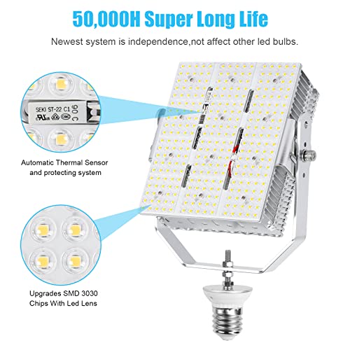 240W LED Parking Lot Retrofit Kit 34800LM ETL DLC Replace 1000W MH HPS HID Shoebox LED Retrofit Lights AC100-277V 5000K E39 Base for Outdoor Tennis Court Canopy Flood Street Area Lighting Fixture