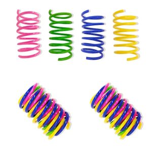 teemee cat spring toys 30 packs colorful & durable plastic spring coils attract cats to swat, bite, hunt, interactive spring toys for cats and kittens