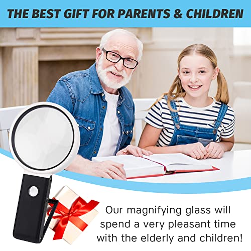Magnifying Glass with Light - 25X 3.5X Foldable Magnifying Glasses - Handheld and Desktop Dual-use Magnifying Glass LED UV Lighted Magnifier for Seniors Kids Reading Appraisal Inspection Exploring