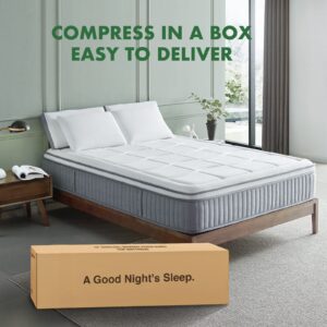 DIGLANT King Size Mattress, 12 Inch Hybrid Gel Memory Foam Mattress with Pocket Spring, Breathable Medium Firm Mattress in a Box, Cool Sleep and Balance Support CertiPUR-US Certified