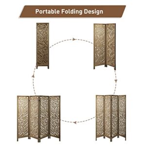 4 Panel Room Dividers Wood Room Dividers Folding Privacy Screen Separation Wall Dividers Separator for Bedroom, Office