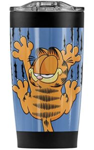 logovision garfield hang in there stainless steel 20 oz travel tumbler, vacuum insulated & double wall with leakproof sliding lid