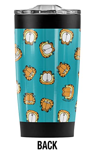 Logovision Garfield Faces Pattern Stainless Steel 20 oz Travel Tumbler, Vacuum Insulated & Double Wall with Leakproof Sliding Lid