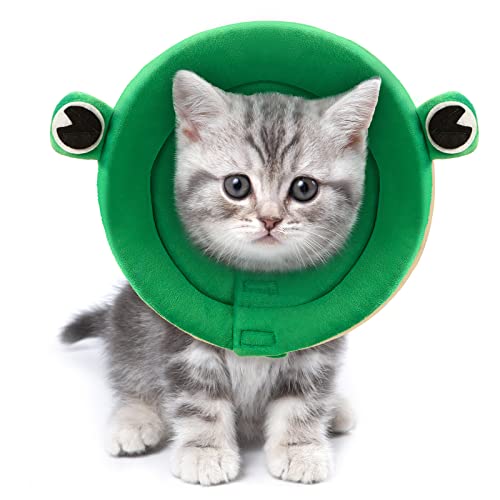 Recovery Collar for Dogs and Cats Pet Cat Cone Cute Funny Soft Cone for Cats Comfortable Dog Neck Cone Lightweight Adjustable Protective Cone for Cat Kitten Prevent Licking Wounds(Small)