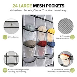 RELBRO 30 Pack Silver S Hooks and Hat Rack for Baseball Caps