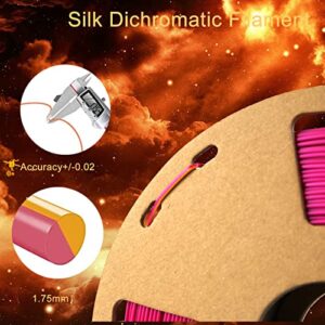 DD Silk PLA Filament Multicolor, 3D Printer Filament Two-Color PLA Filament 1.75mm Bicolor Change 3D Printing Filament 250g*4 Set/3.52lbs Silk Dichromatic 3D PLA Consumables Fit Most FDM Printer