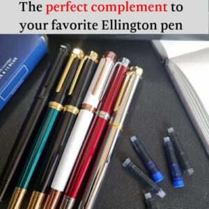 ELLINGTON PENS Fountain Pen Ink Refills - 24 Pack International Standard Size Cartridges - Premium Quality & Non-Toxic - Long-Lasting Ink