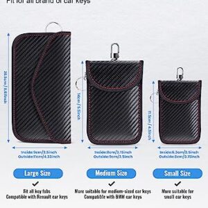 LANPARD Faraday Bag for Phones and Car Keys, 2 Pack RFID Signal Blocking Bag, Carbon Fiber Material Shielding Case for Cell Phone Privacy Protection & Key Fob, Anti-Tracking Anti-Hacking Case Blocker