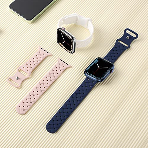DYKEISS 6 Pack Sport Silicone Band Compatible with Apple Watch Band 41mm 45mm 40mm 44mm 38mm 42mm 49mm for Women Men, Breathable Soft Replacement Strap for iWatch Ultra Series 8/7/SE/6/5/4/3/2/1